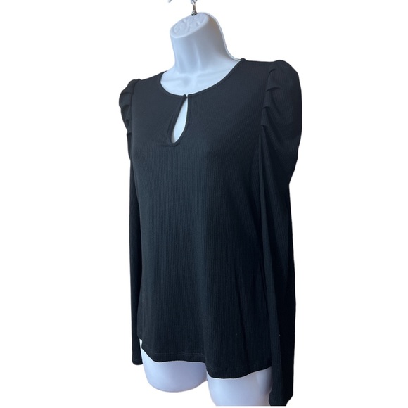 Sz XS Ann Taylor Black Long Sleeve Top - Picture 5 of 7